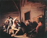 Carousing Peasants in a Tavern by Adriaen van Ostade